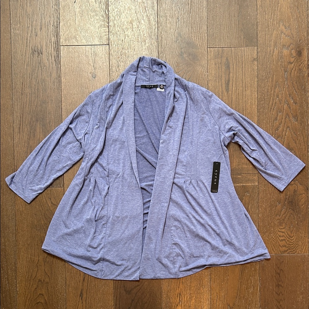 Cyrus Women’s Cardigan Three Quarter Sleeve Soft Purple *New with Tags* Size 2XL
